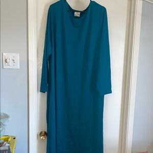 Chic Teal Long Sleeve Dress
